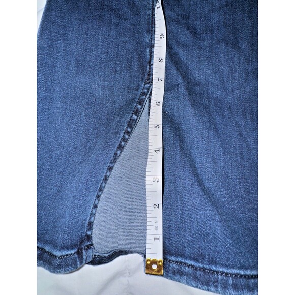 American Eagle Festival Flare Jeans Size 12 Long Bell Wide Leg Slit Raw Hem - Picture 6 of 13